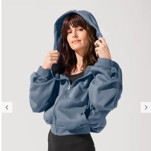 POPFLEX Zip Cloud Hoodie - Denim Blue NWOT